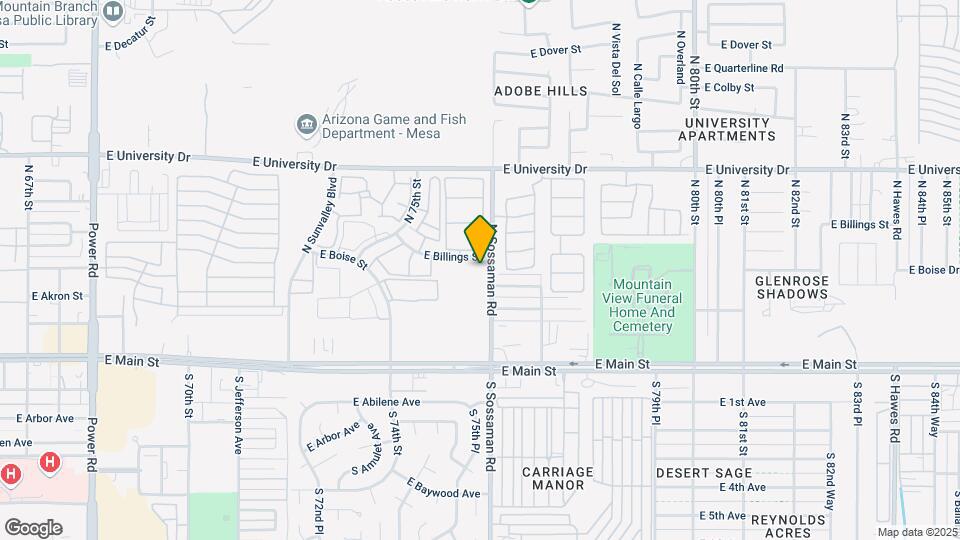 7531 E Billings St Mapa y Detalles de la Ubicación