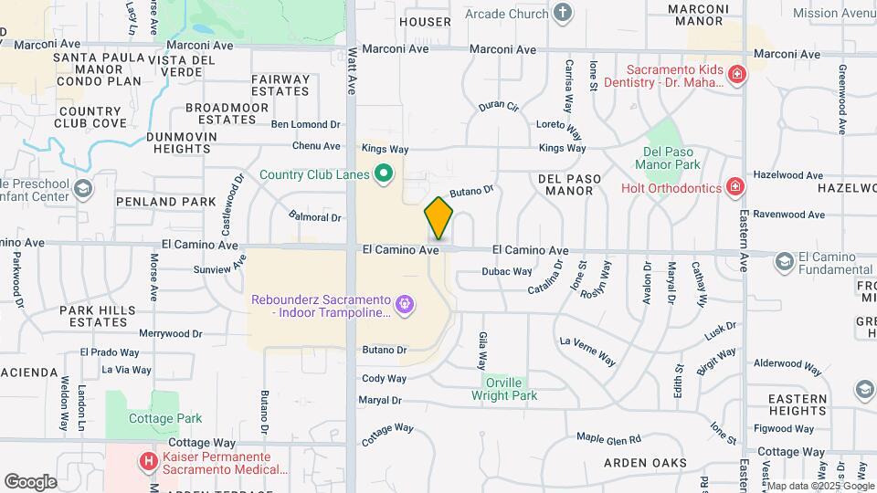 3625 El Camino Ave Map and Location Details