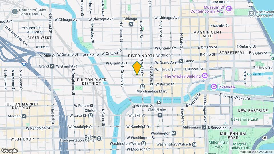 210 W Hubbard St Map and Location Details