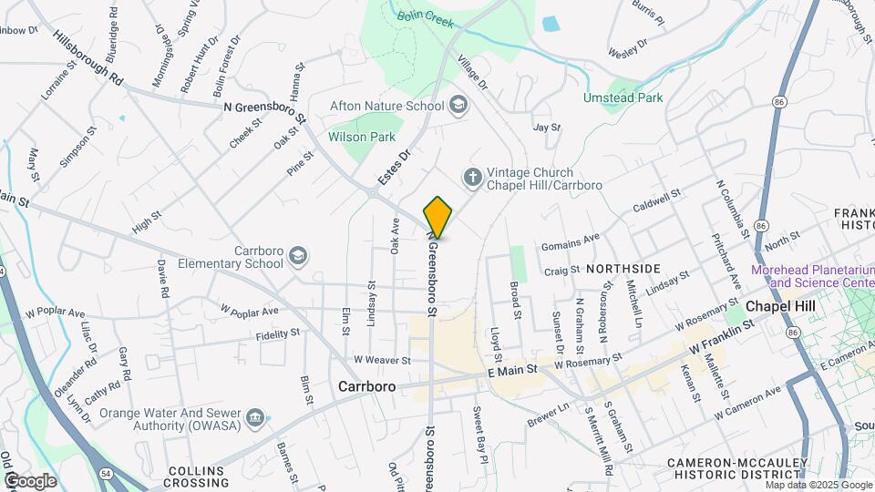 510 N Greensboro St Map and Location Details