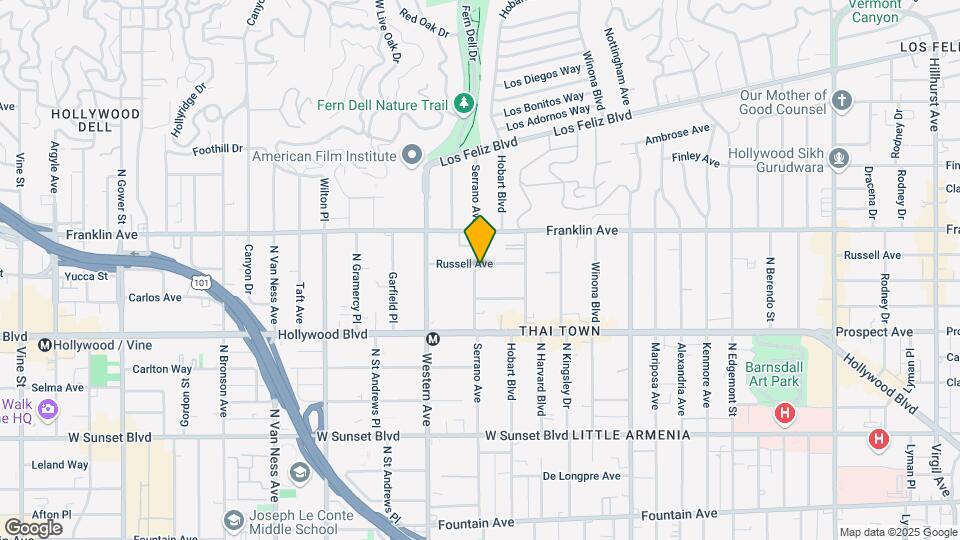 1814 N Serrano Ave Mapa y Detalles de la Ubicación
