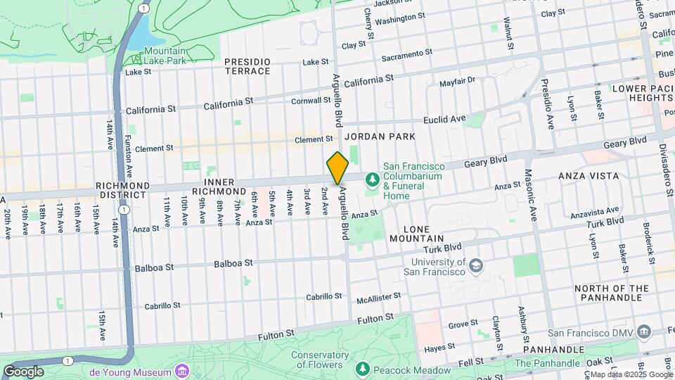 521 Arguello Blvd Map and Location Details