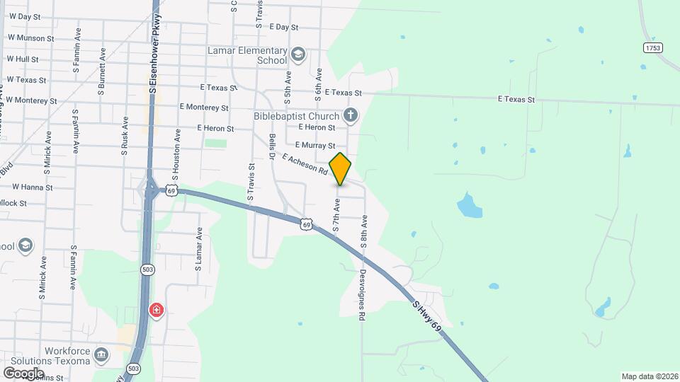 701 E Hanna St Map and Location Details