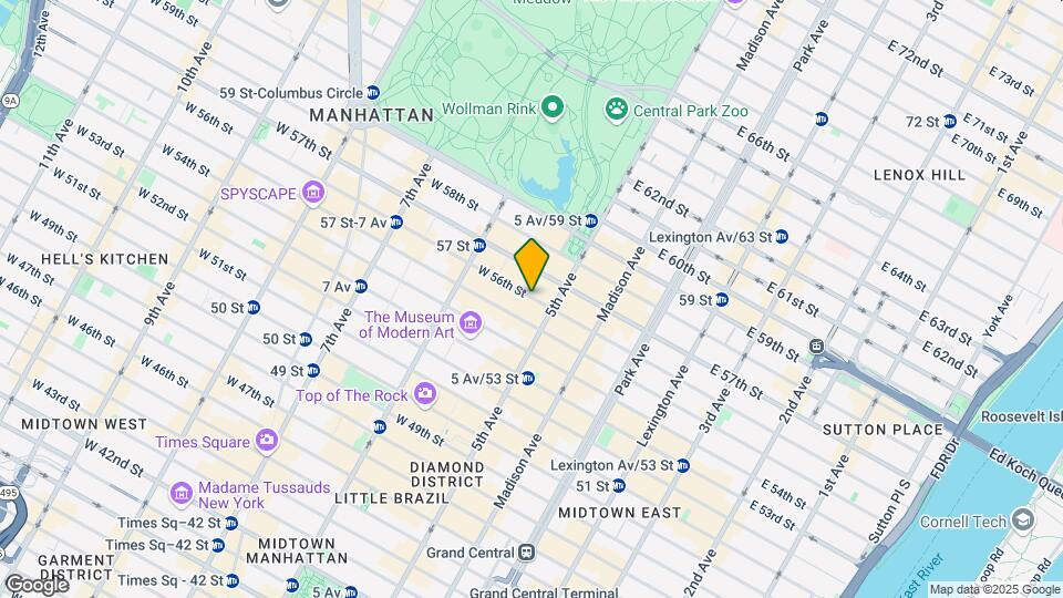 25 W 56th St Map and Location Details