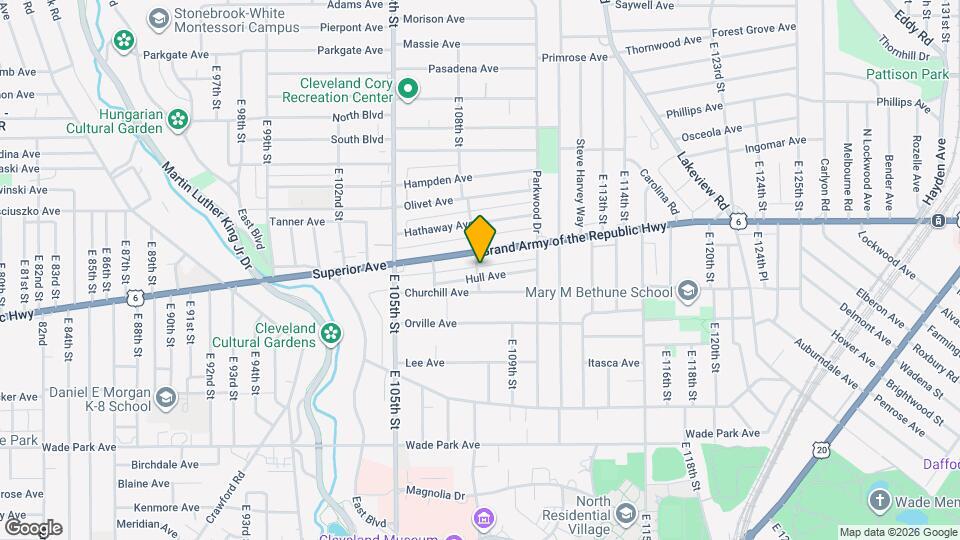 10801 Hull Ave Map and Location Details