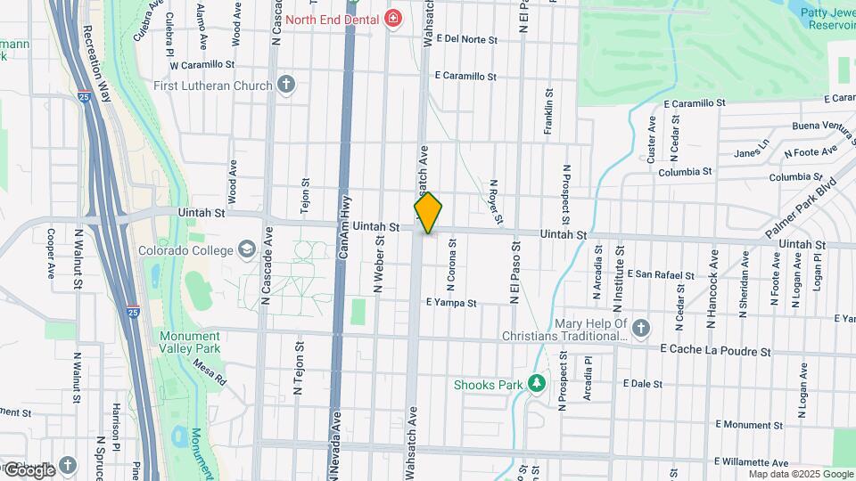 1121 N Wahsatch Ave Map and Location Details