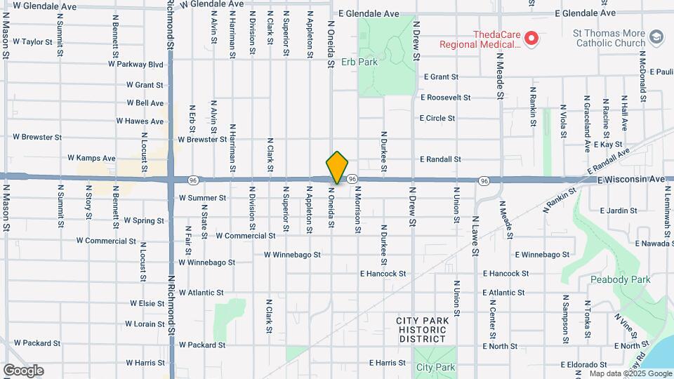 1208 N Oneida St, Unit B Map and Location Details