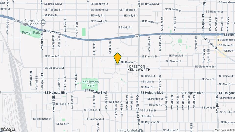 3611 SE Gladstone St Map and Location Details