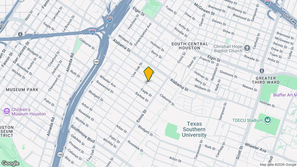 2805 Cleburne St Map and Location Details