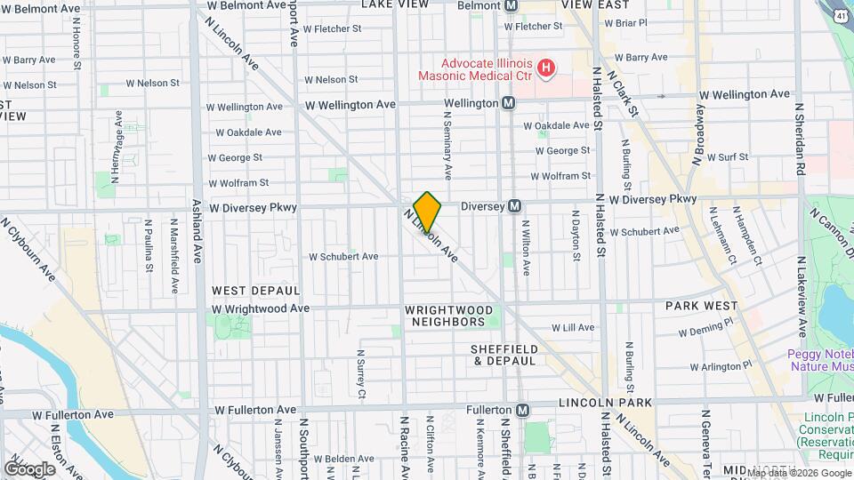 2734 N Lincoln Ave Map and Location Details