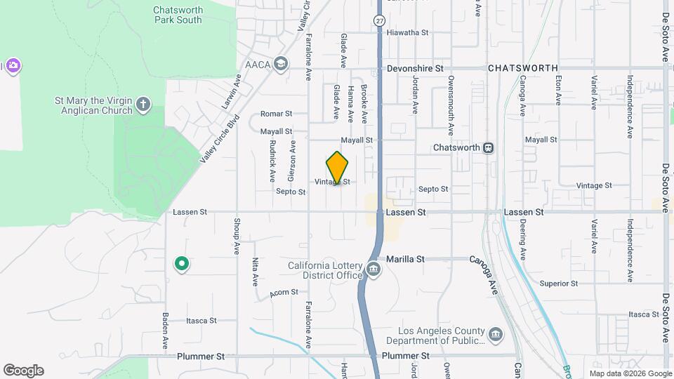 9939 Glade Ave Map and Location Details