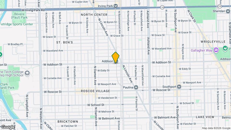 1825 W Addison St Map and Location Details