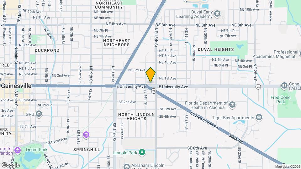 1414 E University Ave Mapa y Detalles de la Ubicación