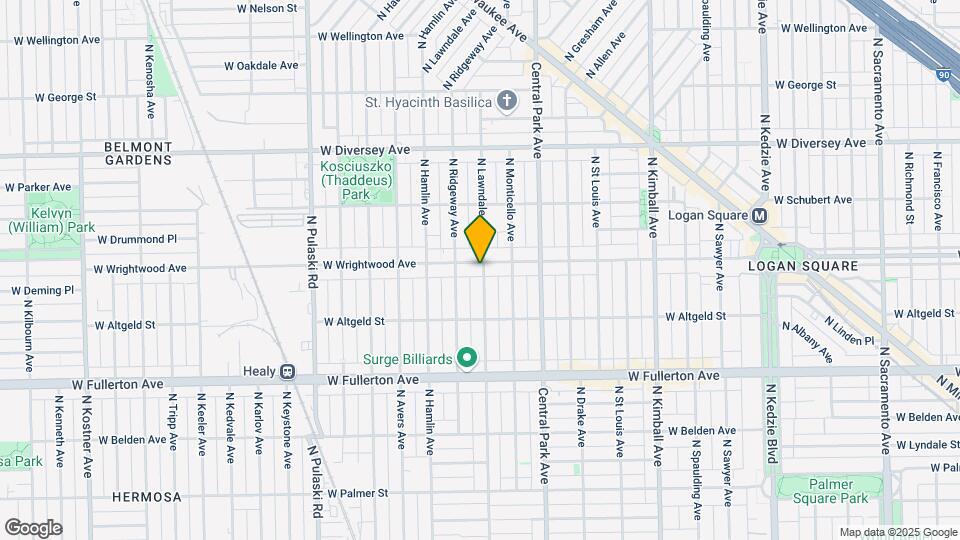 3701 W Wrightwood Ave, Unit 1 Map and Location Details