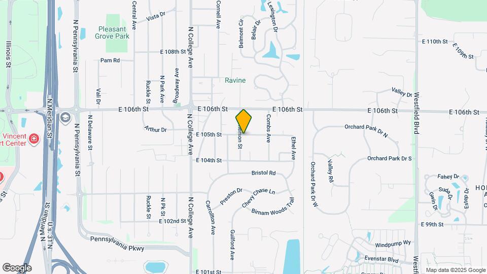 1107 E 105th St Map and Location Details
