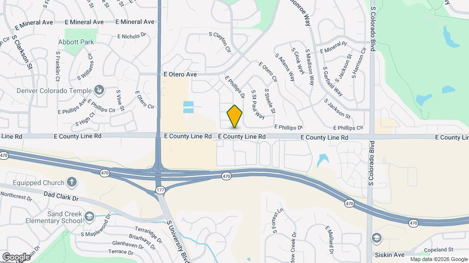 8280 S Fillmore Way Map and Location Details