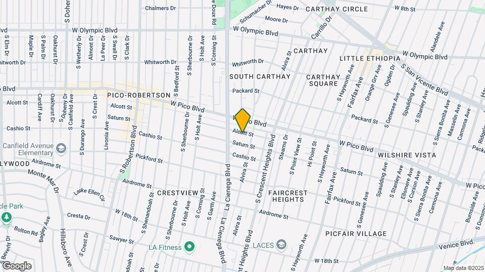 1211 S Crescent Heights Blvd Mapa y Detalles de la Ubicación
