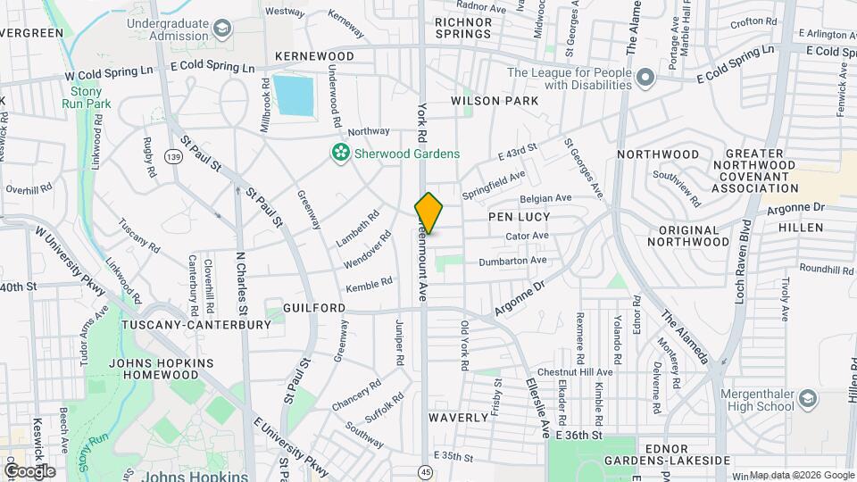 4031 Greenmount Ave Map and Location Details
