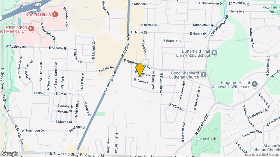 1034 E Bonnie Ln Map and Location Details