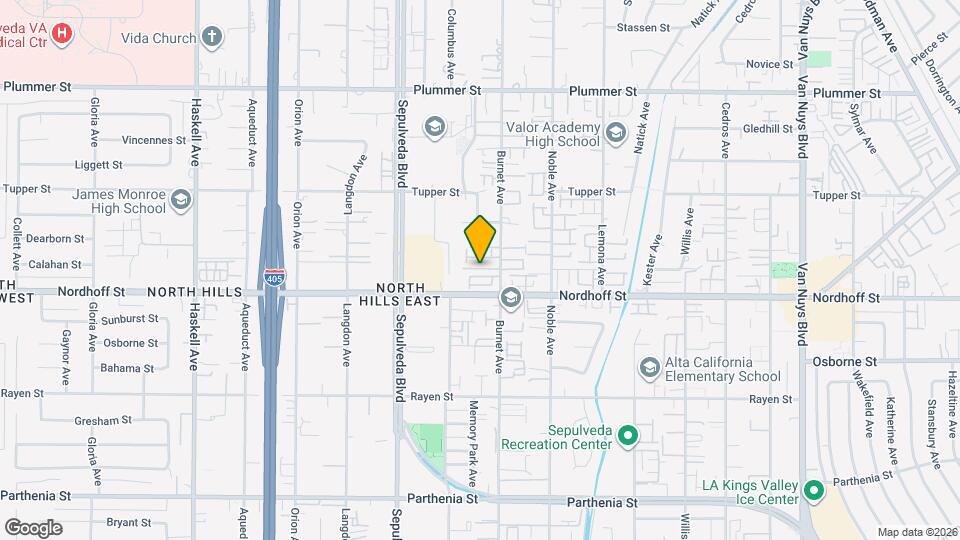 9131 Burnet Ave Map and Location Details