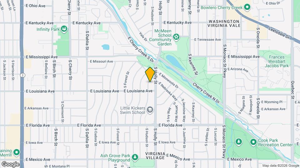 1260 S Hudson St Map and Location Details