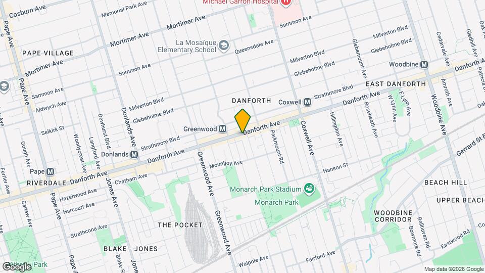1355 Danforth Ave Map and Location Details