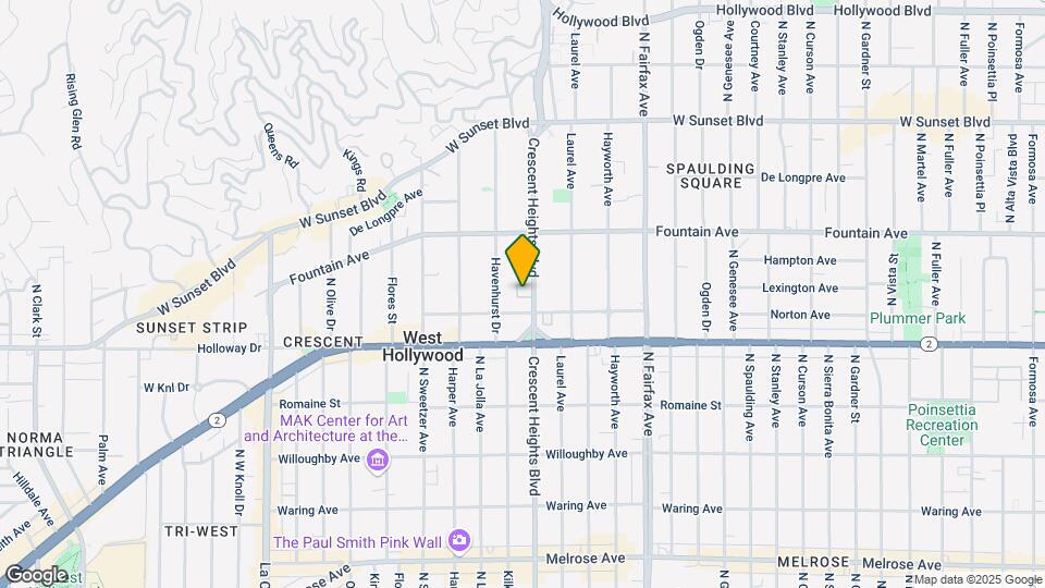 1217 N Crescent Heights Blvd Map and Location Details