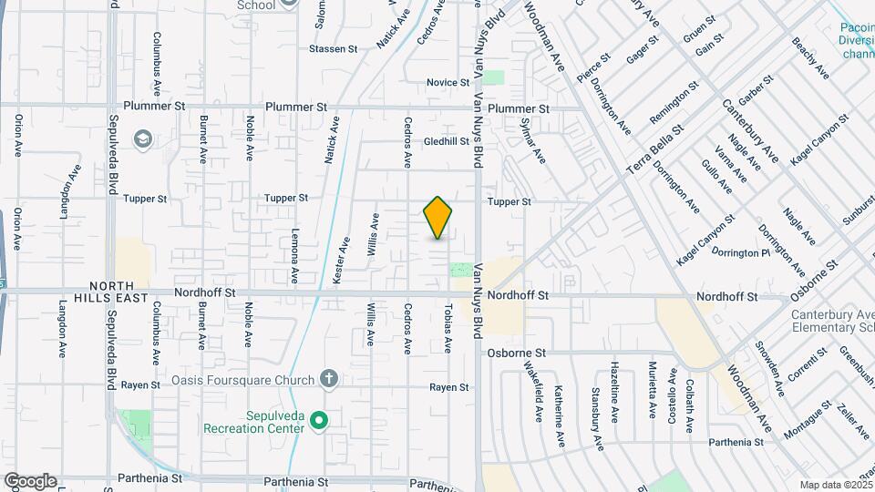 9201 Tobias Ave Mapa y Detalles de la Ubicación