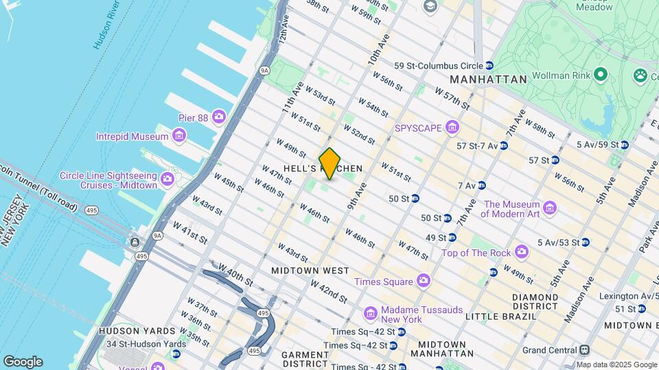 433 W 48th St Map and Location Details