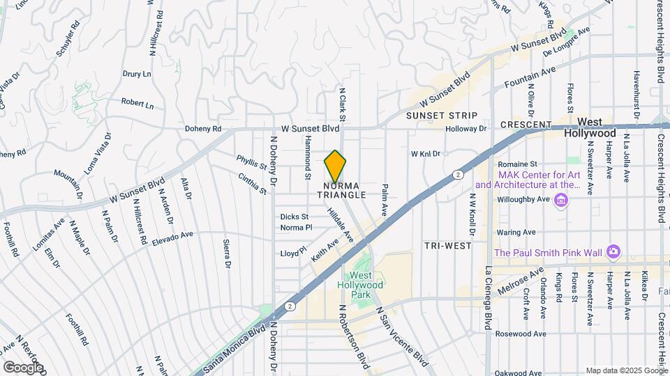 909 N San Vicente Blvd Map and Location Details