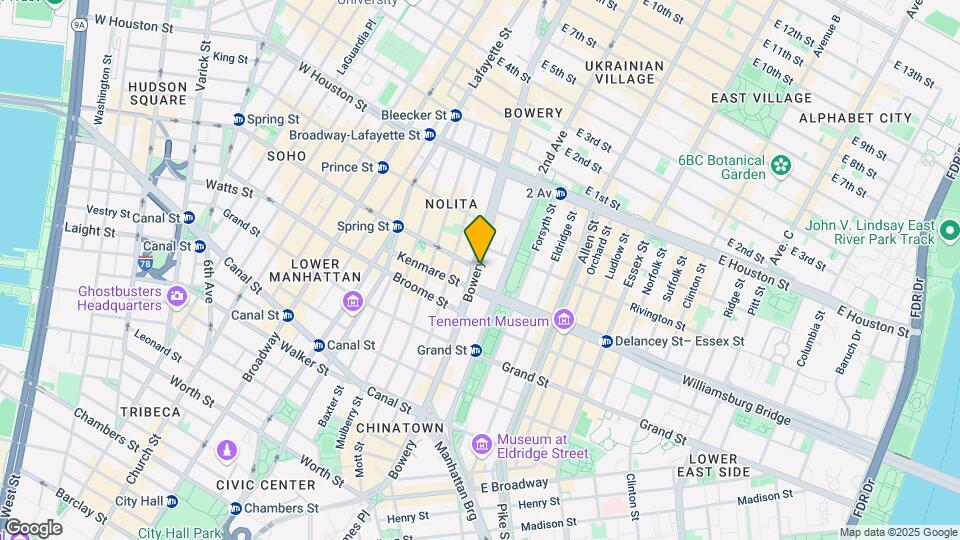 195 Bowery Mapa y Detalles de la Ubicación