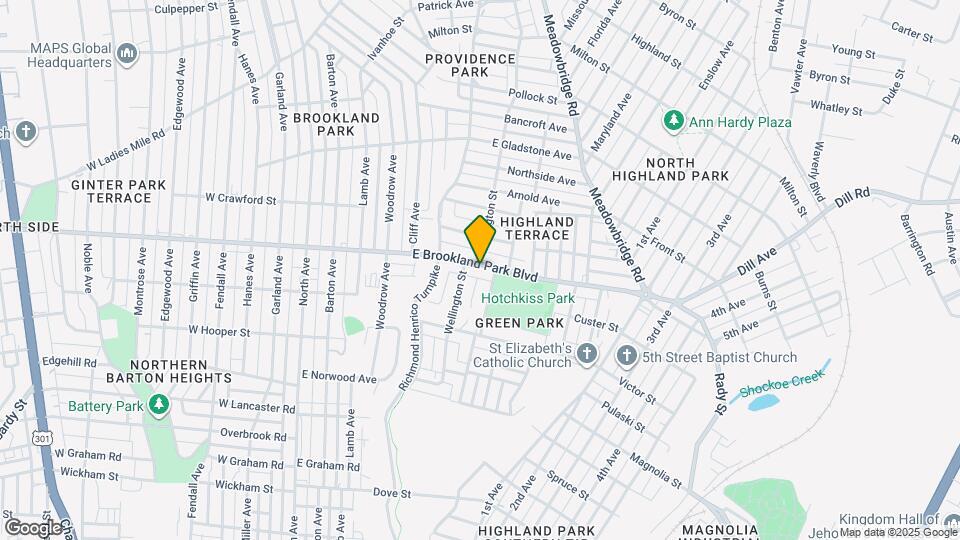 611 E Brookland Park Blvd Map and Location Details