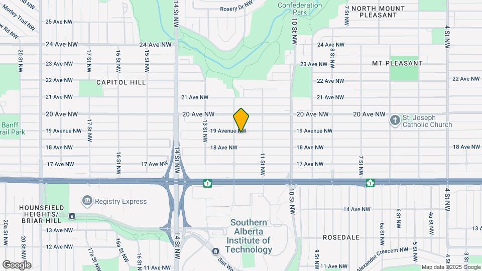 1233-1219 19 Avenue NW Map and Location Details