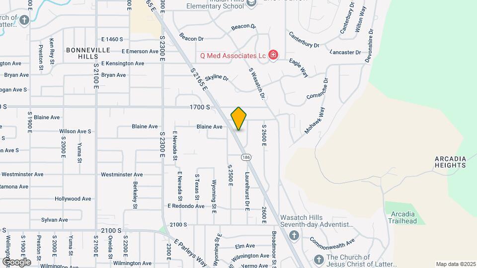 1779 S Foothill Dr, Unit A Map and Location Details