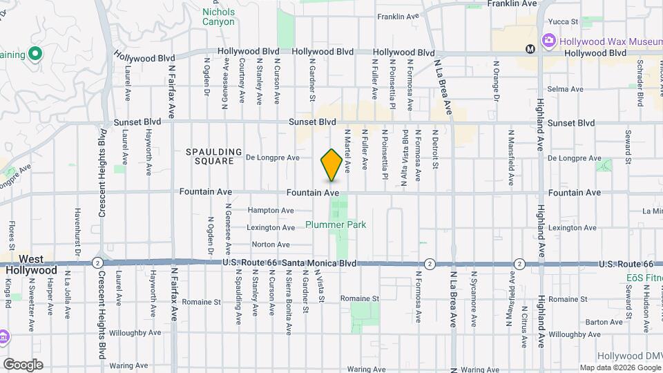 1312 N Vista St, Unit 1312 Mapa y Detalles de la Ubicación