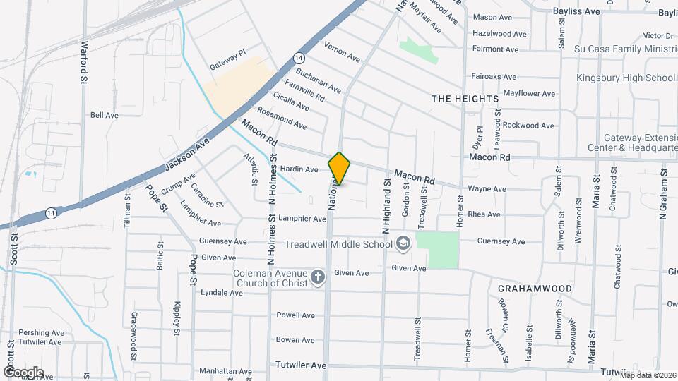 1052 National St Map and Location Details