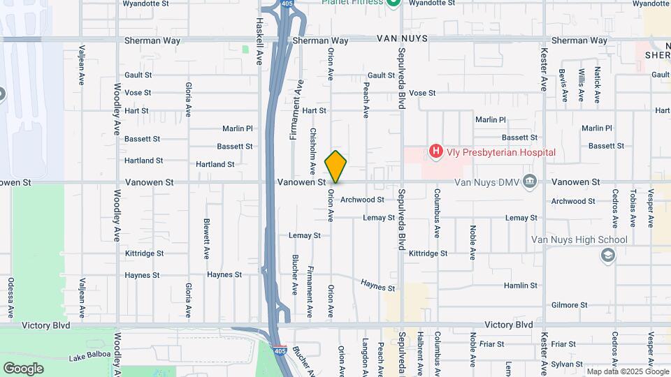 15456 Vanowen St Map and Location Details