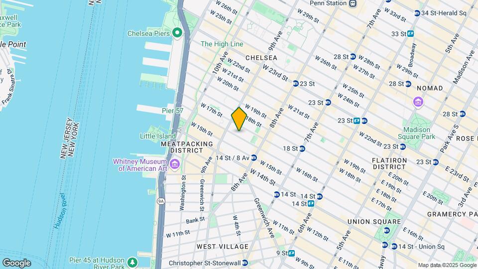 345 W 16th St Mapa y Detalles de la Ubicación