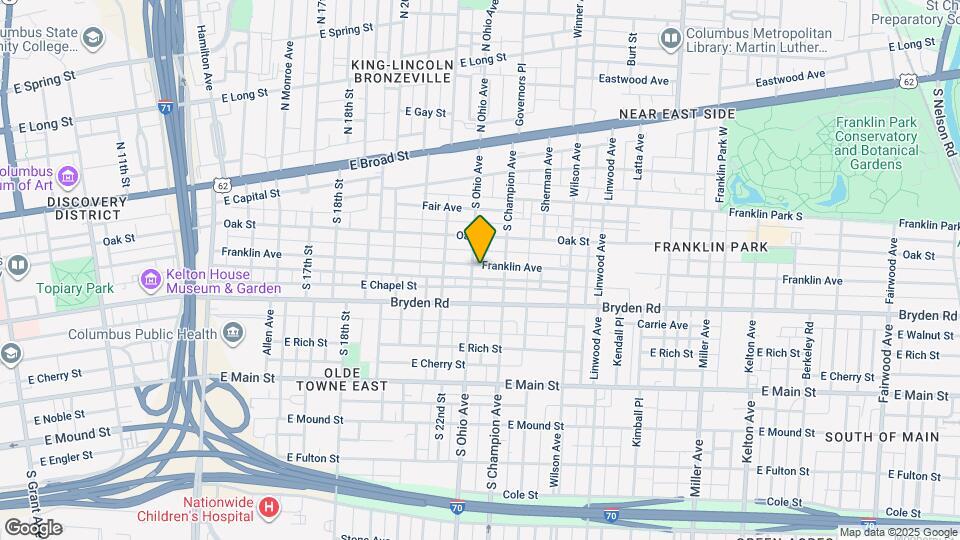 1117 Franklin Ave Map and Location Details