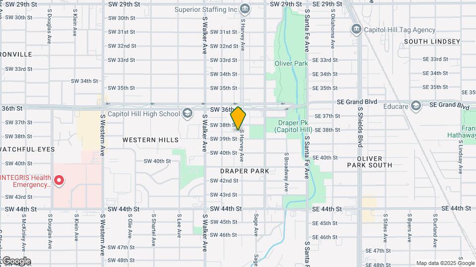 3913 S Harvey Ave Map and Location Details