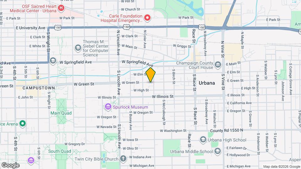 603 W Green St Map and Location Details