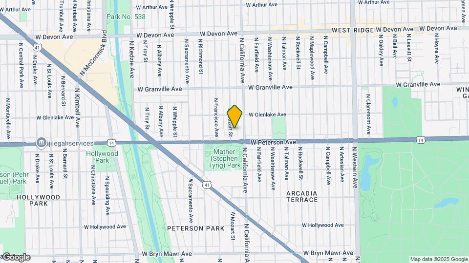 6015 N Mozart St Map and Location Details