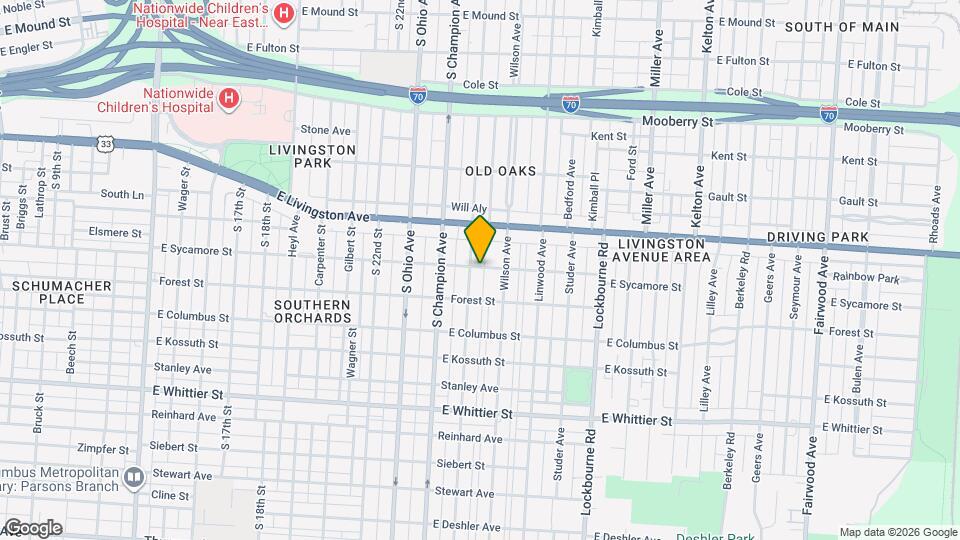 1085 E Sycamore St Mapa y Detalles de la Ubicación