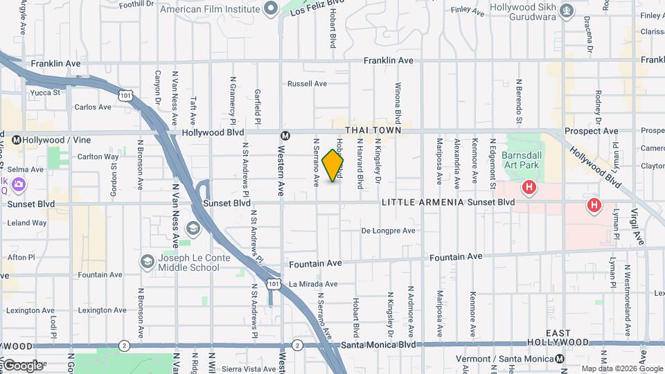 1525 N Hobart Blvd Map and Location Details