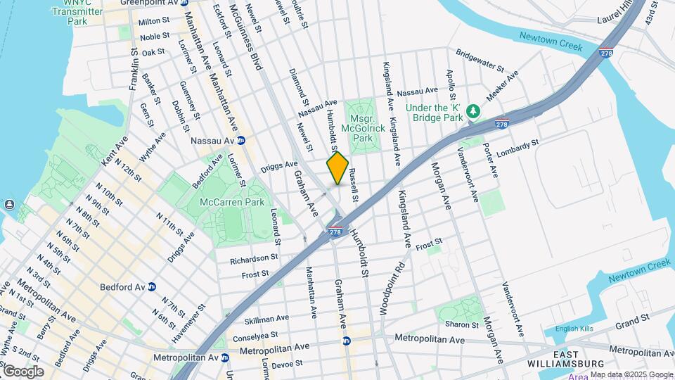 154 Engert Ave Mapa y Detalles de la Ubicación