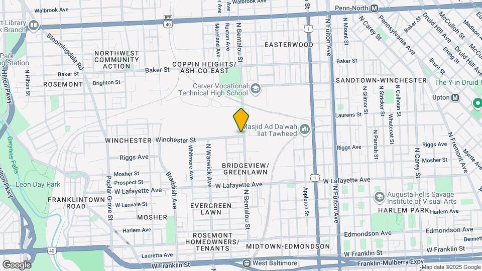 1200 N Bentalou St Map and Location Details