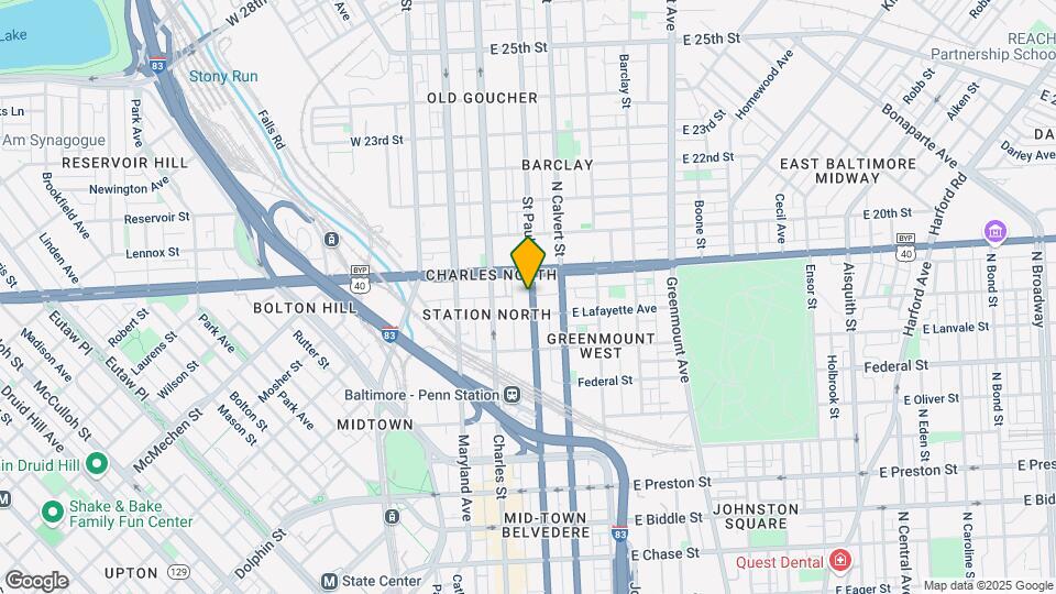 1818 St Paul St Map and Location Details