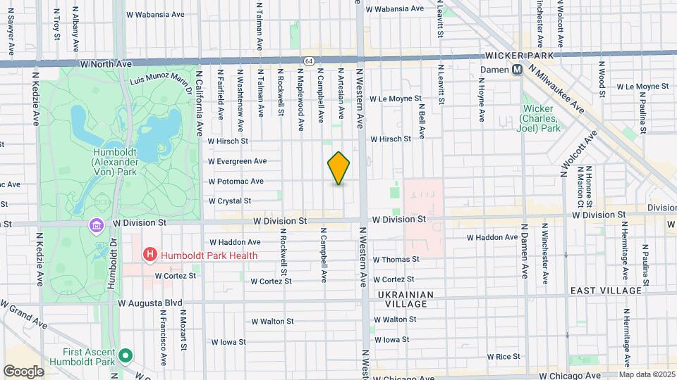 1246 N Artesian Ave Map and Location Details