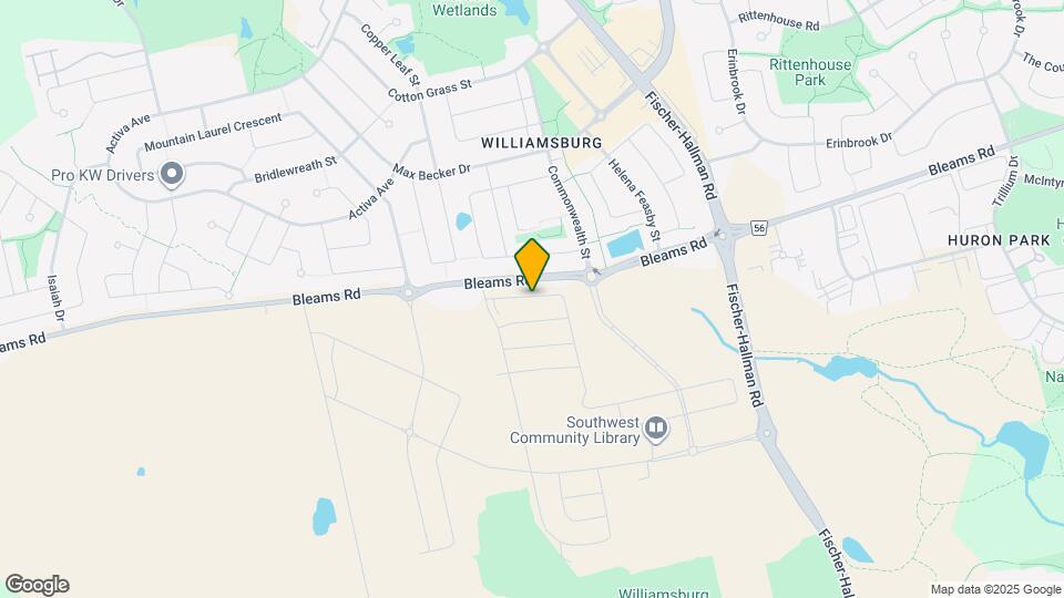 Spacious 3-Bedroom Townhouse with Parking, Backyard & Porch in Kitchener Map and Location Details