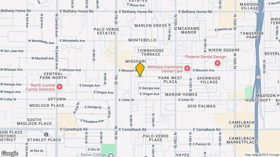 931 E Denton Ln Map and Location Details